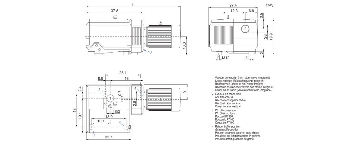 U4.630SA/K旋片真空泵 U4.630SA/K旋片真空泵